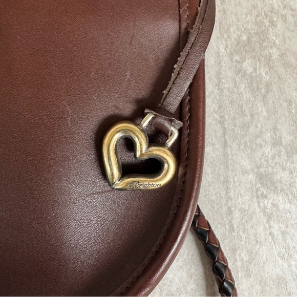 Vtg Brighton Weaved Brown Leather Crossbody Shoulder Purse Quiet Luxury Classic - Picture 13 of 14
